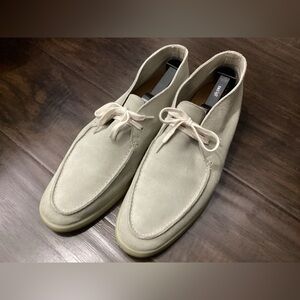 Suitsupply Men's Grey Suede Open Walk Chukka Moccasin Boots